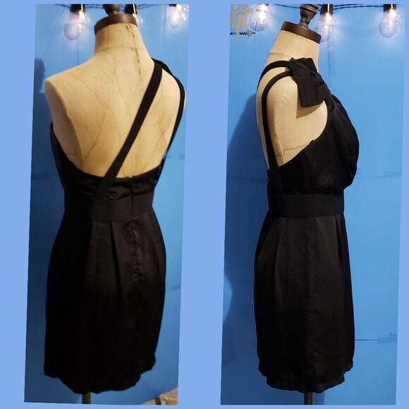 BCBGeneration Unique One Shoulder Black Dress Size 2 - Picture 4 of 7